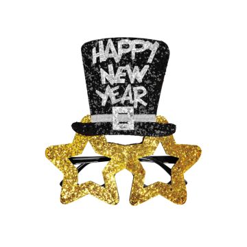 Nyttårs gullstjernebriller happy new year