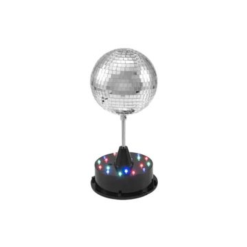 Diskokule med LED-bunn - 13 cm
