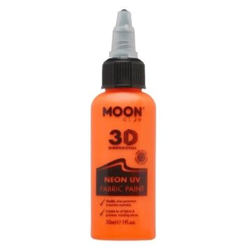 Neon UV Tekstilfarge Oransje 30 ml Moon Creations
