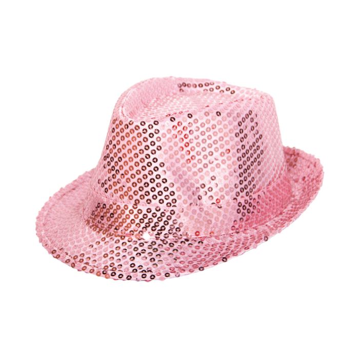 Rosa hatt glitter og paljetter