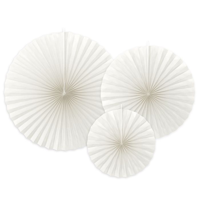 Kvite Rosetter 3x - 23-40 cm