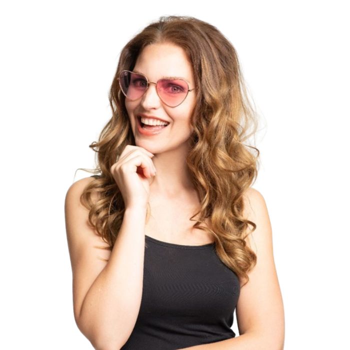 Hjertebriller one-size unisex rosa