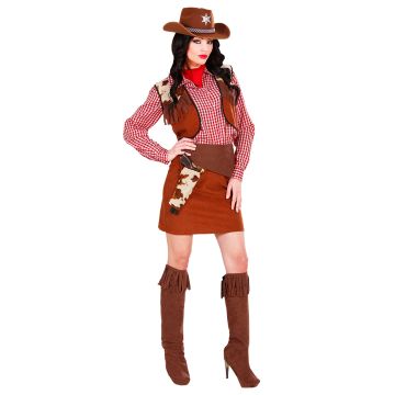 Cowgirl kostyme med vest og hylster