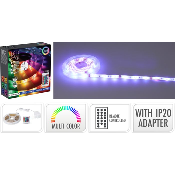 RGB LED-stripe 10 meter med fjernkontroll