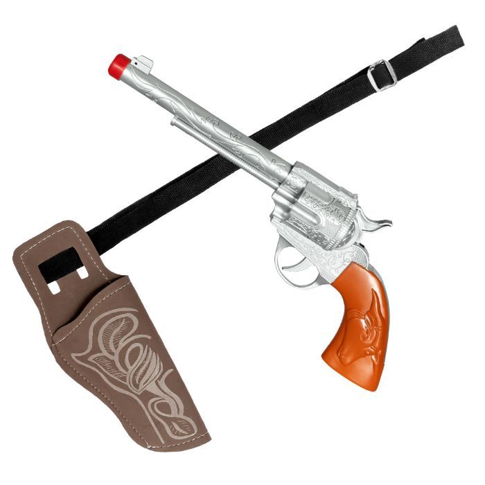 Cowboy sett med pistol og hylster - 3 delar