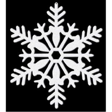 Kvite glitrande snøfnugg 4x - 10 cm