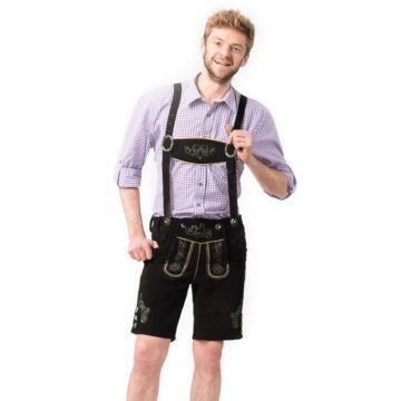 Tyroler lederhosen bukser Gustav kort svart
