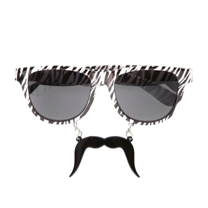 Zebra stripete solbriller m. bart - onesize