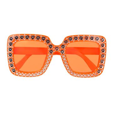 Orange diskobriller med bling