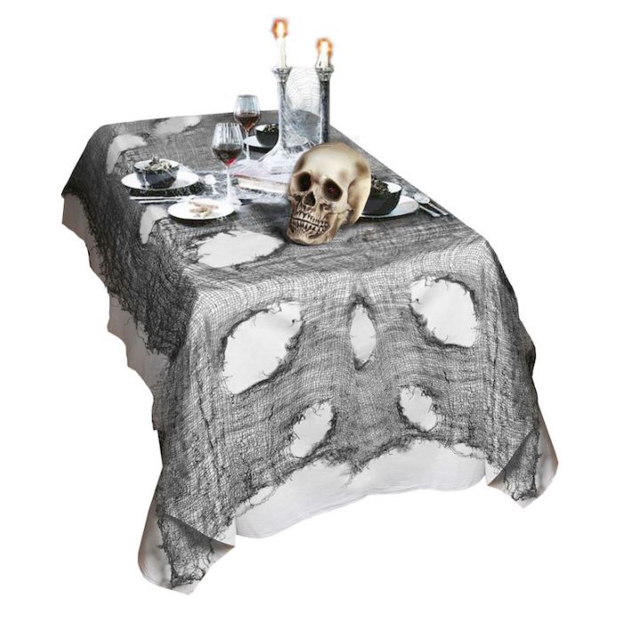 Flossete svart halloween-duke 60x300 cm