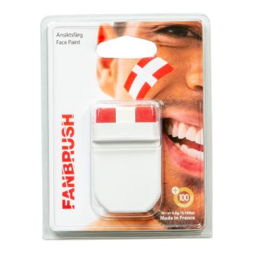 Dansk flag ansiktsmaling fargepenn raud og kvit 6cm 