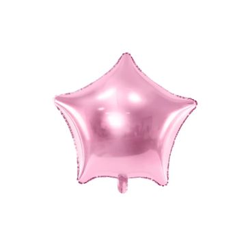 Stjernesforma folieballong lyserød 48 cm