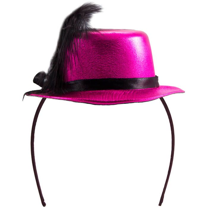Rosa metallisk mini topphatt