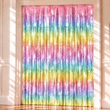 Regnbue Glimmerforhæng - 100 x 200 cm