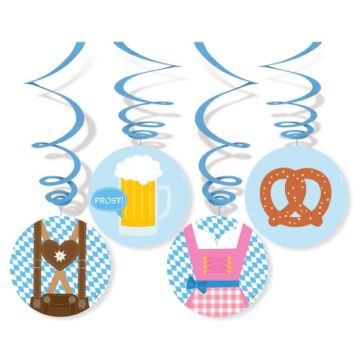 Swirls med oktoberfest-motiver 4x - 80 cm