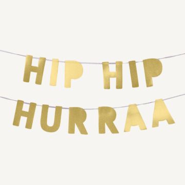 Hip hip hurra girlande gull 0,15X3 m 