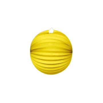 Rund Papirlanterne I Gul - 25 cm 