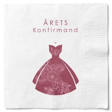 Serviettar årets konfirmant jente 20x Det Gamle Apotek