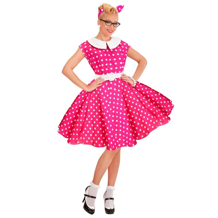Rock'n'roll kostyme for damer i rosa