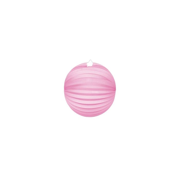Rund papirlanterne rosa - Ø25 cm