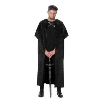 Svart pelskappe one-size