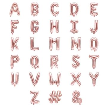 Rose gold bokstavballongar 35 cm