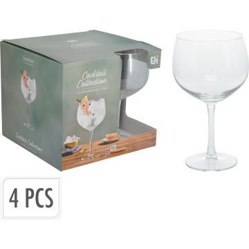 Gin og tonic-glass på stilk, 4 stk., 65 cl