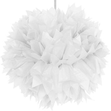 Kvit pompom - 30 cm