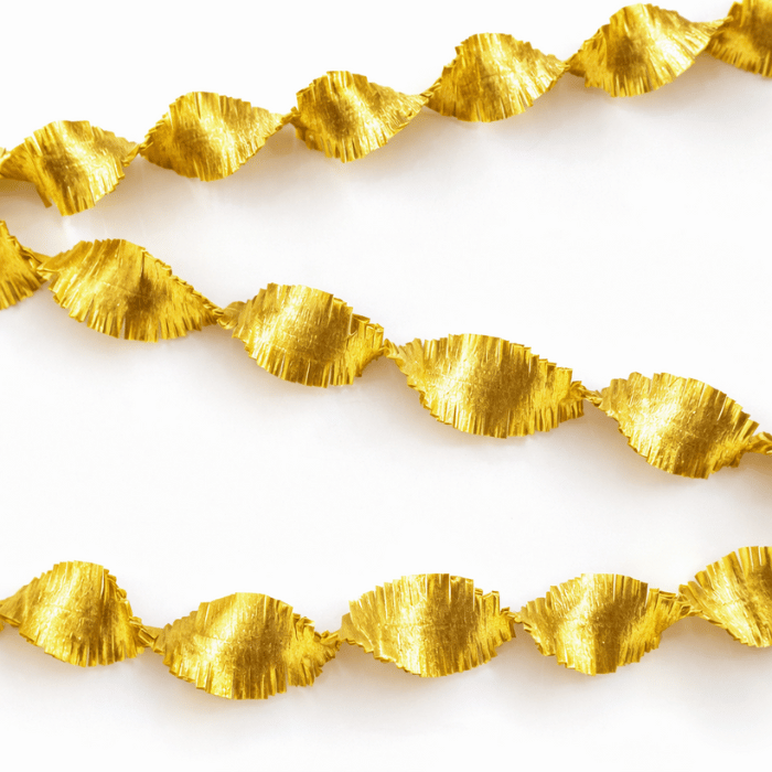 Gull crepe streamer girlande - 6 meter