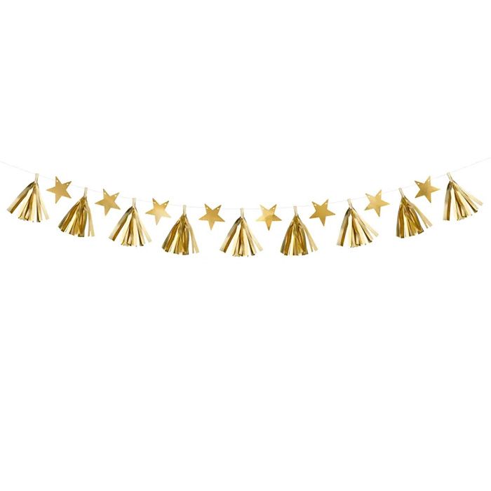 Gullgirland med Stjerner - 1,3 m