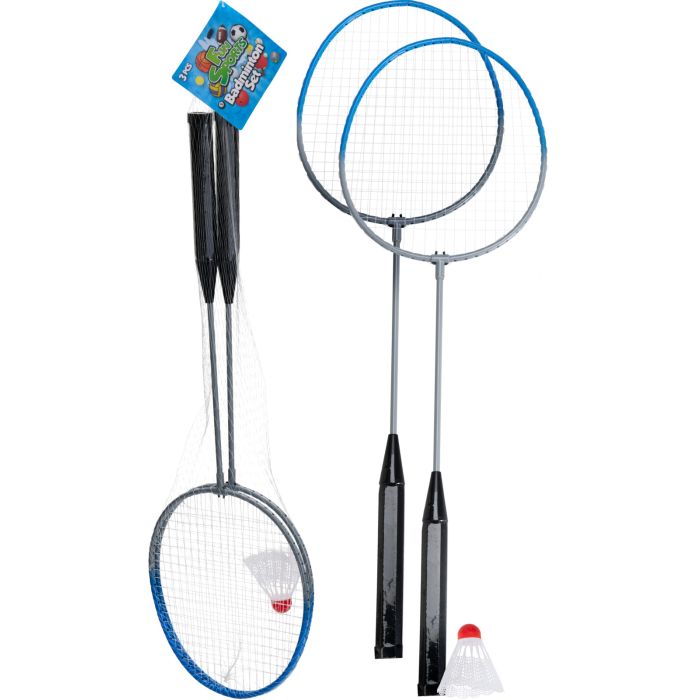 Badmintonsett med 2 racketer og fjærball