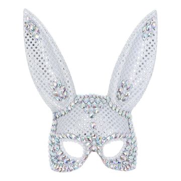 Sølv glitter kanin maske