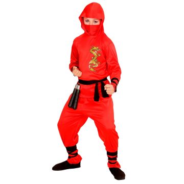 Rød drageninja kostyme for gutter
