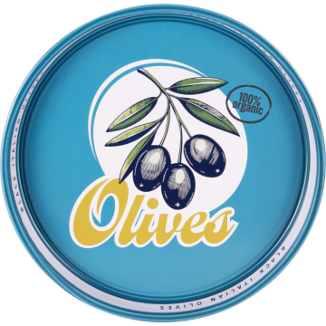 Oliven serveringsbrett i tin Ø32x4 cm