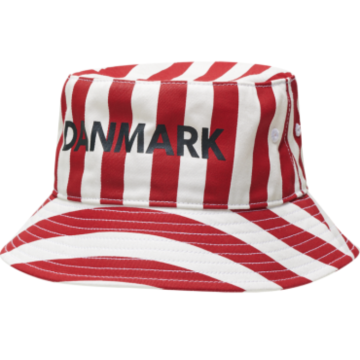 Raud og kvit stripete Danmark bøllehatt