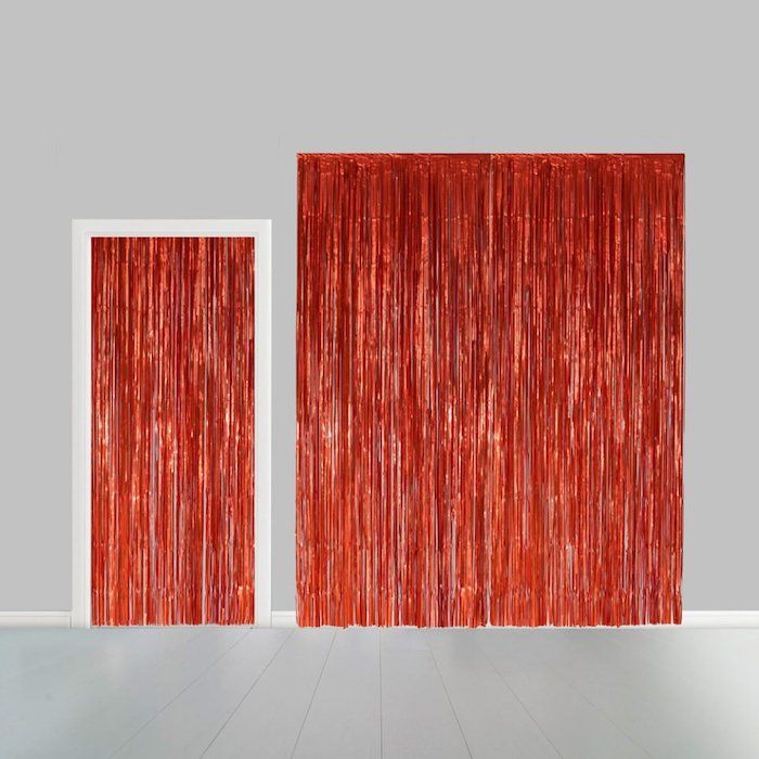 Orange Glitrande forheng - 100 x 240 cm
