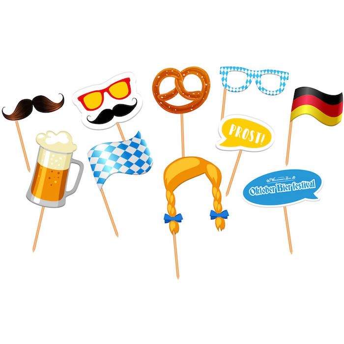 Photo Booth-rekvisitter Oktoberfest 10x