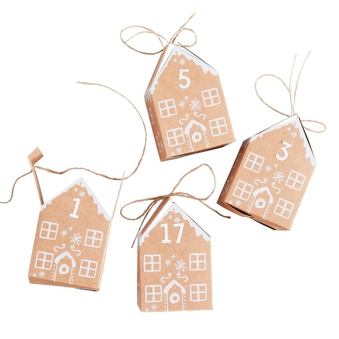 Jule adventskalender gingerbread hus 9x6 cm