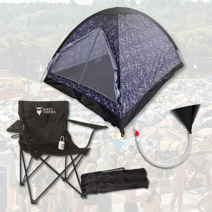 Festivalpakke 3 personer premium - FLOKI telt, festivalstol m.m.