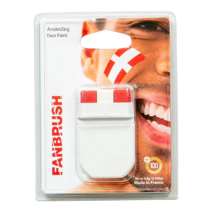 Dansk flag ansiktsmaling fargestift rød og hvit 6cm