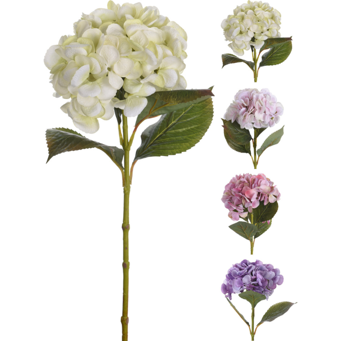 Kunstig Hortensia 65 cm - 4 forskellige farver