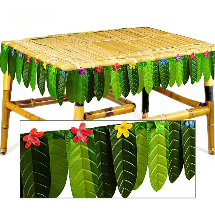 Tropiske blade bordskørt - 275 cm
