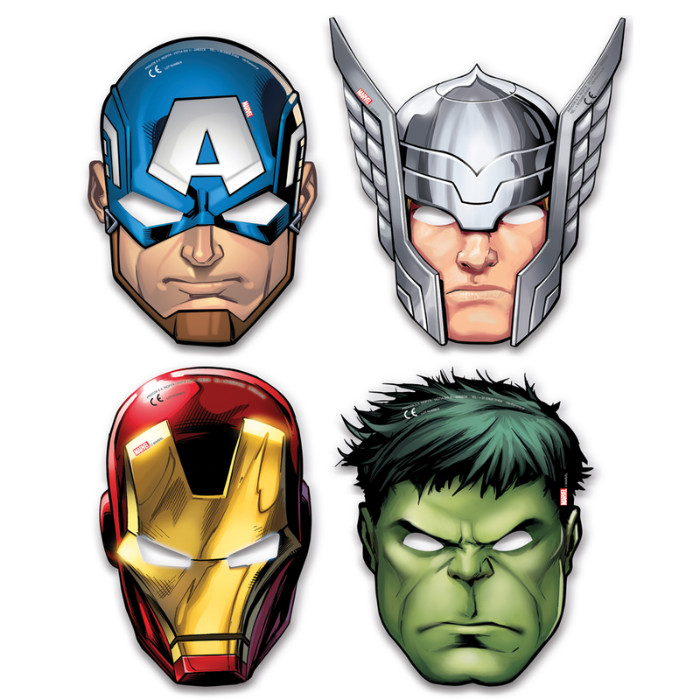 Avengers® Papmasker 6 stk - 15x22 cm