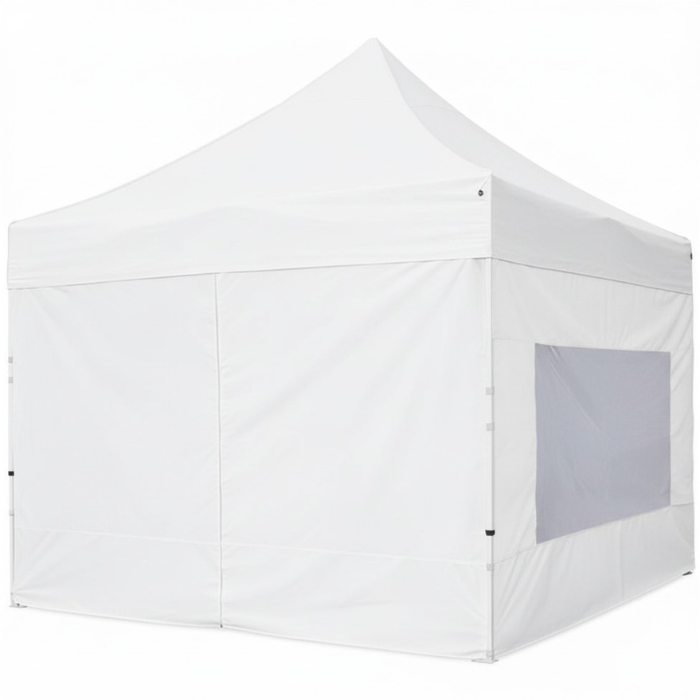 Sidevæg med dør til pavillon 3x3 m hvid