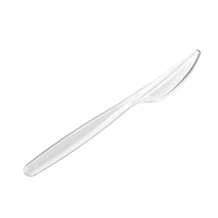 Plastikk transparent kniv 20x - 18 cm