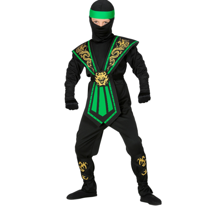 Grønn ninja-kostyme til barn