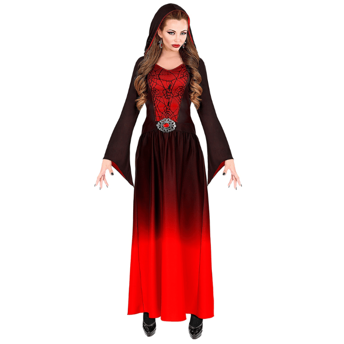 Rød gotisk kostume til kvinder