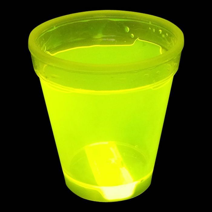 Selvlysende uv neon kopp gul - 350 ml