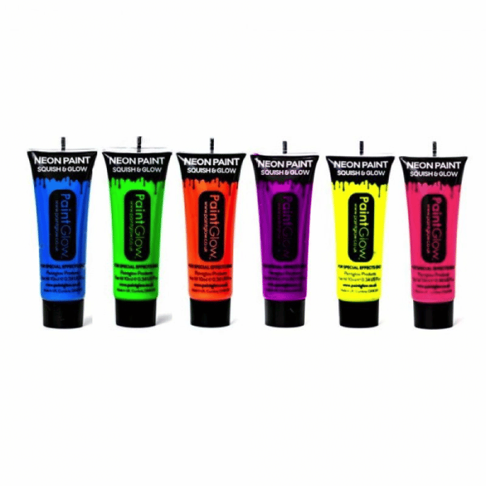 UV kroppsmaling 25 ml 6x pakke neon