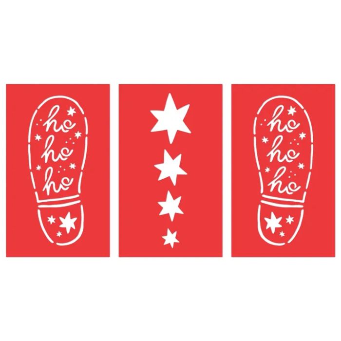 Julemanns fotspor mal for 3x - 16.5x27.5 cm miks